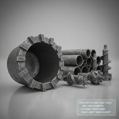 أدوات حفر الأساس بقطر 600-3000 ومعالجة الحدادة لوزن دلو ثقيل 990 كجم